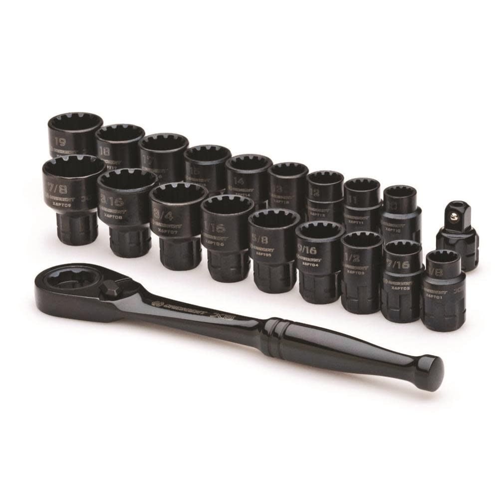 Crescent CX6PT20 20-Piece X6 Pass-Through Ratchet and Sockets Crescent CX6PT20 20-Piece X6 Pass-Through Ratchet and Sockets