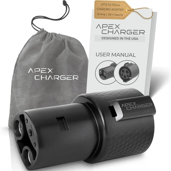 ApexCharger PRO 1 connector: J1772 to Tesla Adapter. Converts portable, mobile & level 2 wall mounted AC electric vehicle charging stations to NACS. Exterior accessories Model S Y 3 X
