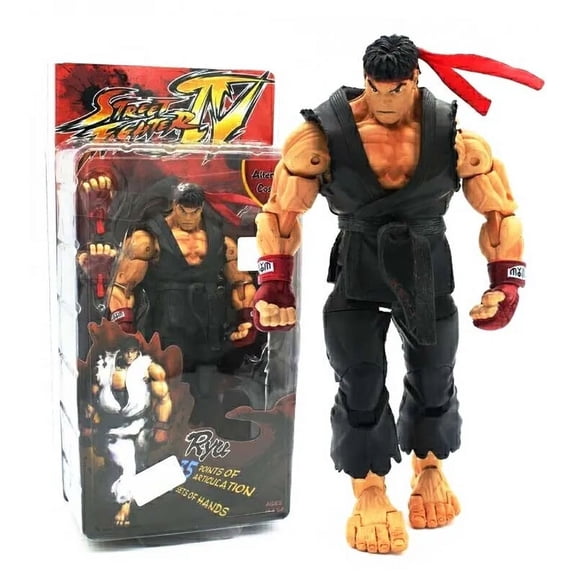 New Capcom Street Fighter IV Black Ryu Action Figure Box Set 6.5"