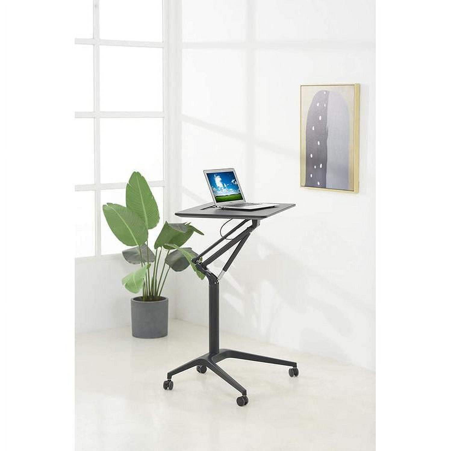 Adjustable Black Wood and Metal Mobile Laptop Desk