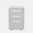 thumbnail image 1 of ApexDesk  3-Drawer Metal Mobile File Cabinet with Locking Keys & Casters White, 1 of 5