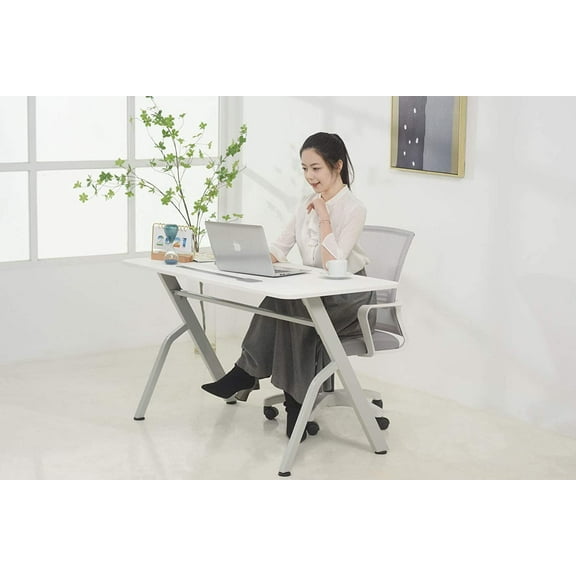 ApexDesk 47” Compact Home and Office, Modern and Simple Design, Same Color as Larger Standing Desk in Elite Series, Sturdy Steel Frame (White)