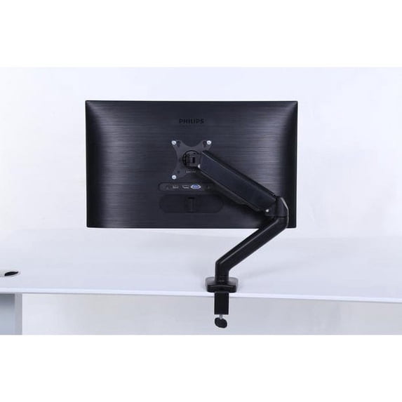 ApexDesk Single Monitor Arm Desk Mount – Adjustable Height Gas Spring – VESA Mount with C Clamp & Mounting Base – Computer Monitor Stand for Screen up to 32 inch – Holds up to 20 lbs.