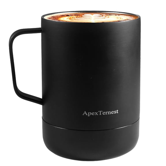 ApexTernest Heated Coffee Mug (SUS316 Stainless Steel) - BPA-Free Food-Safe Warmth For Desk Work & Lazy Morning Sips