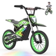 thumbnail image 1 of APEXWILL 36V Kids Electric Dirt Bike, Peak 750W Electric Motorcycle Ride on Dirt Bike for Kids Aged 5-12, 12 Miles Long Range, 3 Speed Modes, Twist Grip Throttle, Max 19 MPH, Green, 1 of 9