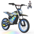 thumbnail image 1 of APEXWILL 36V Kids Electric Dirt Bike, Peak 750W Electric Motorcycle Ride on Dirt Bike for Kids Aged 5-12, 12 Miles Long Range, 3 Speed Modes, Twist Grip Throttle, Max 19 MPH, Blue, 1 of 9