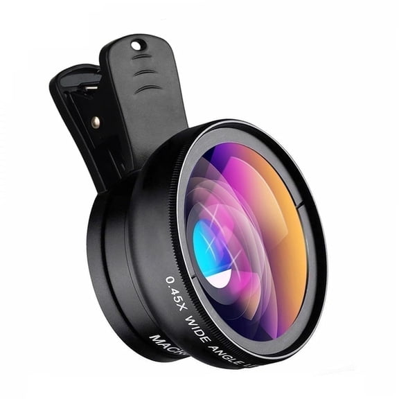 Apexel Phone Camera Lens 0.45X Wide Angle+140° 12.5X Macro Lens Kit with Clip for Phone Focal Length 45mm