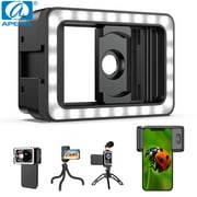 Apexel Universal Phone Clip for Mobile Macro Lens Portable LED Fill Light With 3 Lighting Mode