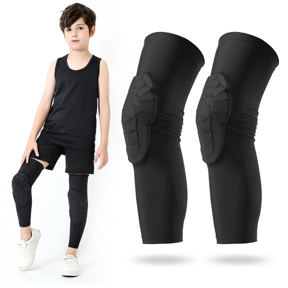 Apexeon Kids Leg Sleeves - Slip Leg Sleeves with Protective Knee Pads, Supportive Gear for Basketball Volleyball Skating
