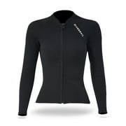 Apexeon Long Sleeves Wetsuit Jacket - 2mm Neoprene, Front Zipper, Diving, Snorkeling, Water