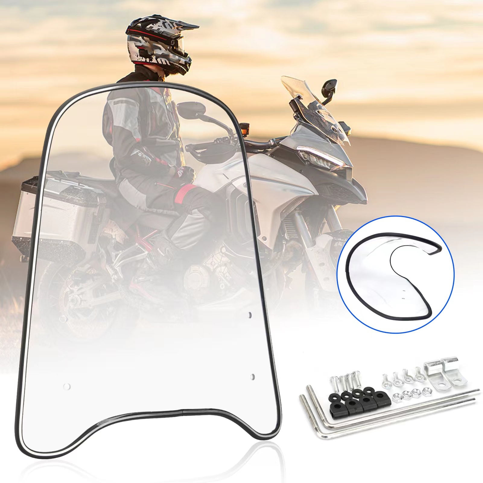 Apexeon Motorcycle Windscreen, Universal Windshield Spoiler, Sturdy