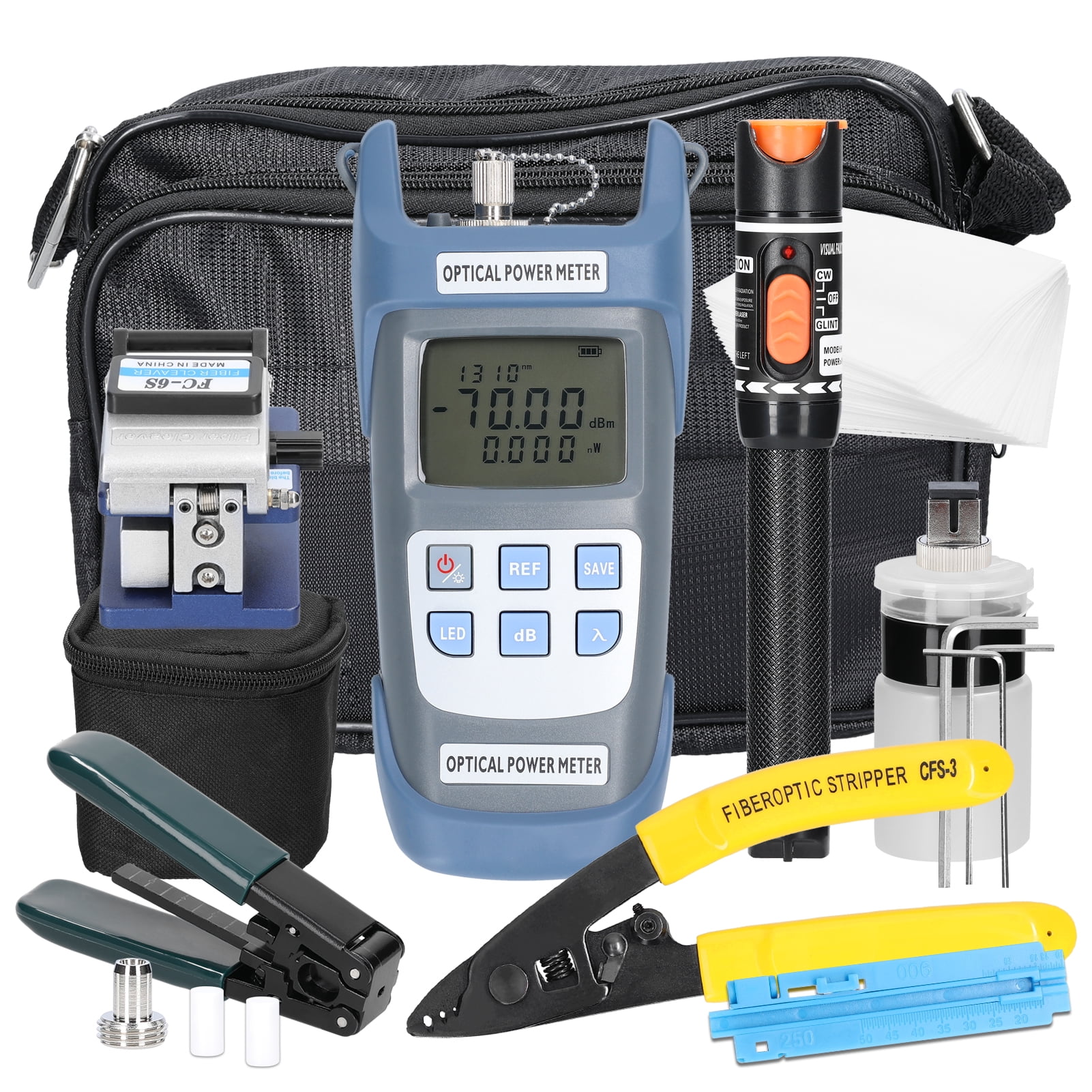 Apexeon Optical Power Meter, Fiber Optic FTTH Tool Kit, Cold Connection