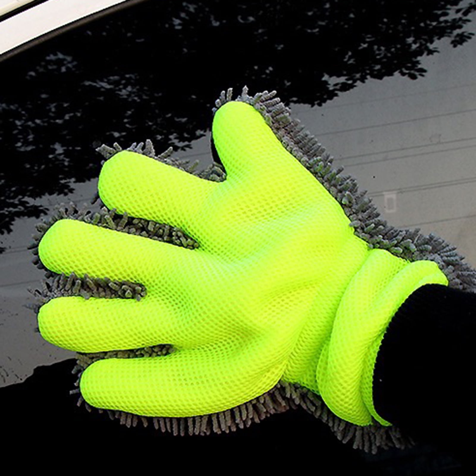 Apexeon Palm Shape Ultra Portable Microfiber Car Wash Mitt Scratch Wash Glove for Superior Cleaning