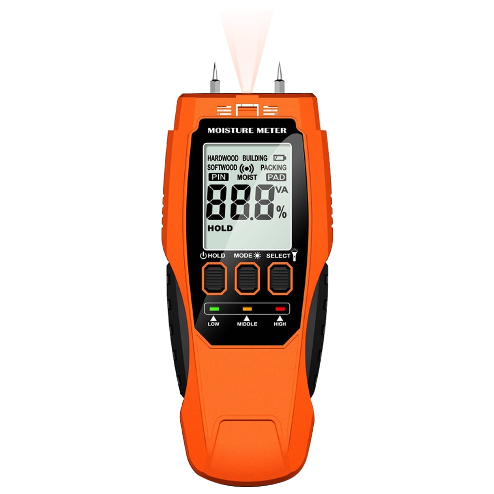 Apexeon Wood Moisture Test Meter with LCD Display and Backlight, Timber Humidity Tester