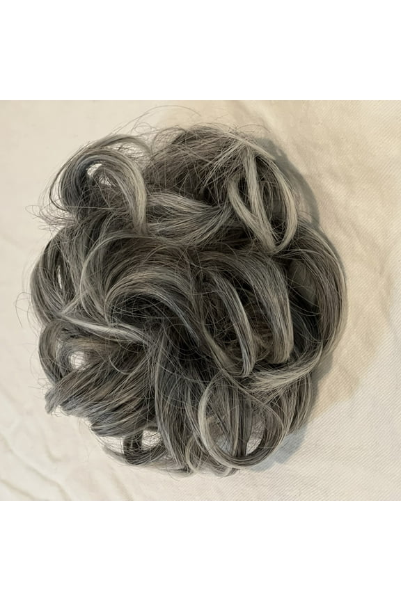 Messy Bun Hair Piece Salt And Pepper Hair Scrunchies Gray Hair Scrunchy Hairpieces Bun Updo