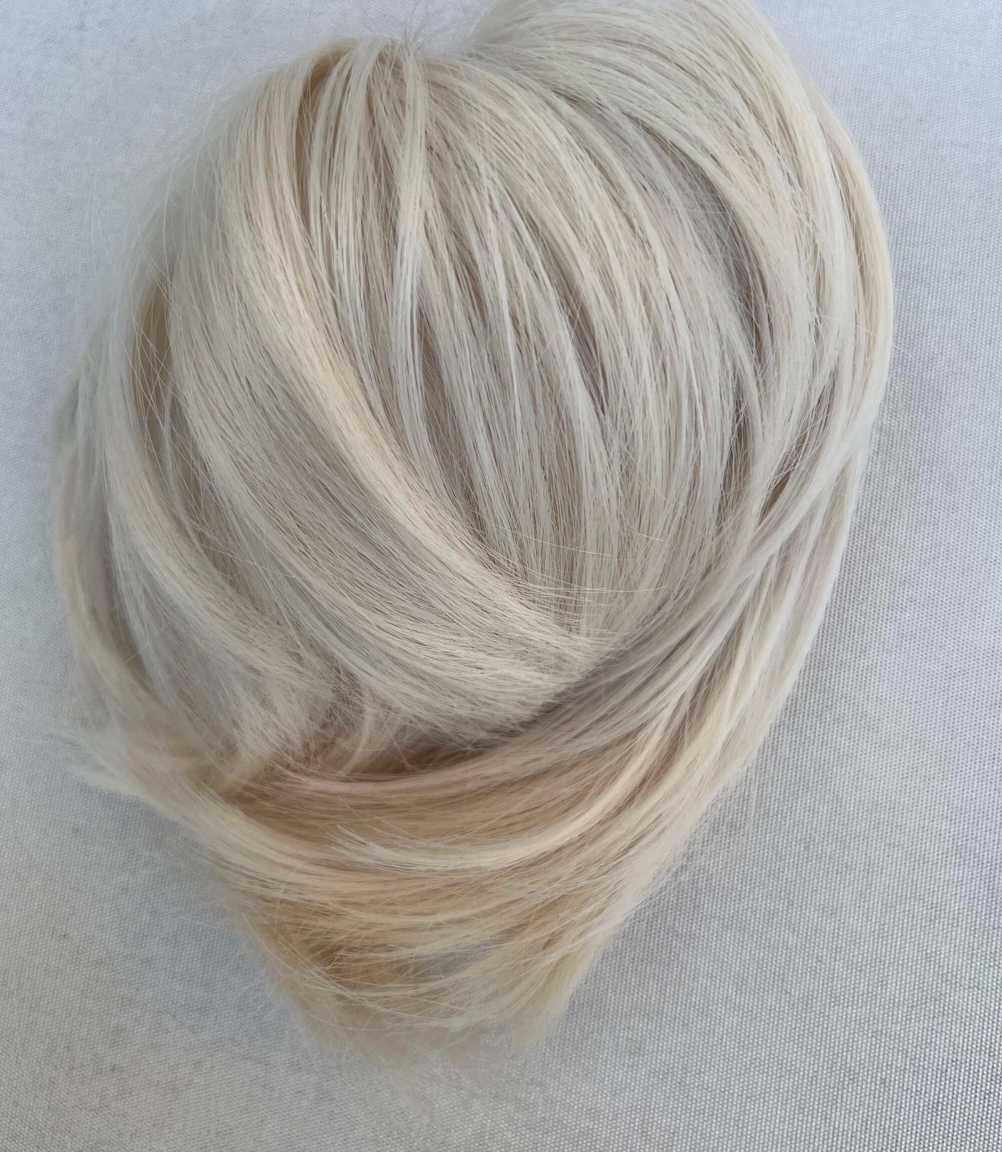 Apexhairs Messy Bun Hair Piece Tousled Updo Straight Hair Chignon Scrunchy Platinum Blonde