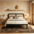thumbnail image 1 of Apextella 14 in Queen Metal Platform Bed Frame with Natural Wood Headboard, No Box Spring Needed, Underbed Storage, 1 of 8