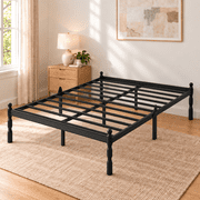 Apextella 14 in Queen Metal Platform Bed Frame, Steel Slats, Anti-Slip, No Box Spring Needed, Underbed Storage, Black