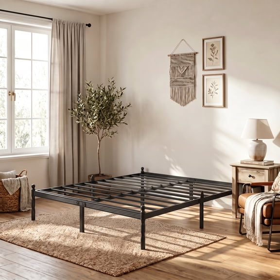 Apextella 14" King Metal Platform Bed Frames with Anti-Slip Stoppers,Easy Assembly,Underbed Storage Space,Heavy Duty Mattress Foundation