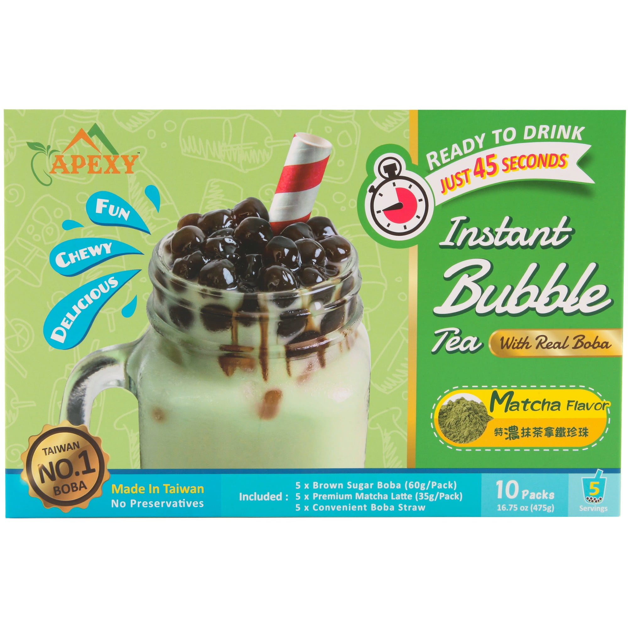 Bubble Tea Kit Gift Set Popping Boba, Bubble Tea Powder, Cups and Gift Bag Boba  Tea Gifts 6 Servings 