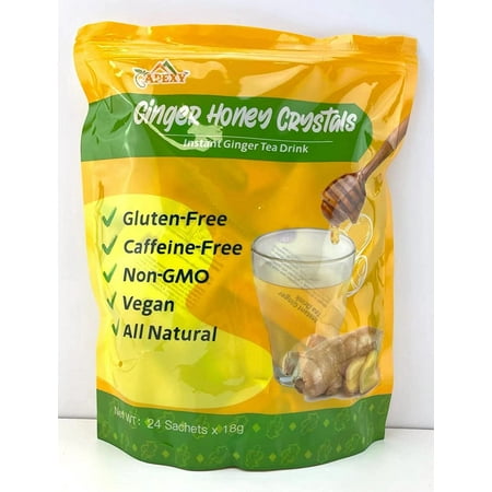 Apexy Instant Ginger Honey Crystal, Ginger Tea 18g X 24 Sachets (Original)