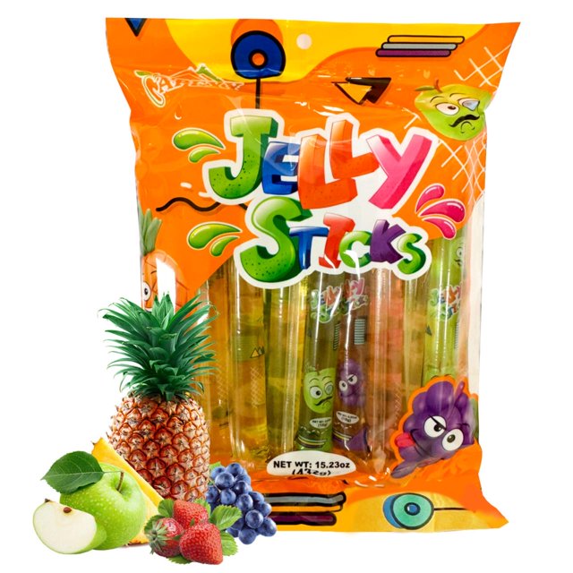 Apexy Jelly Straws, Fruit Jelly Filled Strips, Tiktok Candy Trend Items, Assorted Fruit Jelly