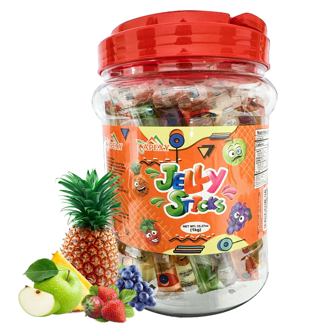 Apexy Jelly Straws, Fruit Jelly Filled Strips, Tiktok Candy Trend