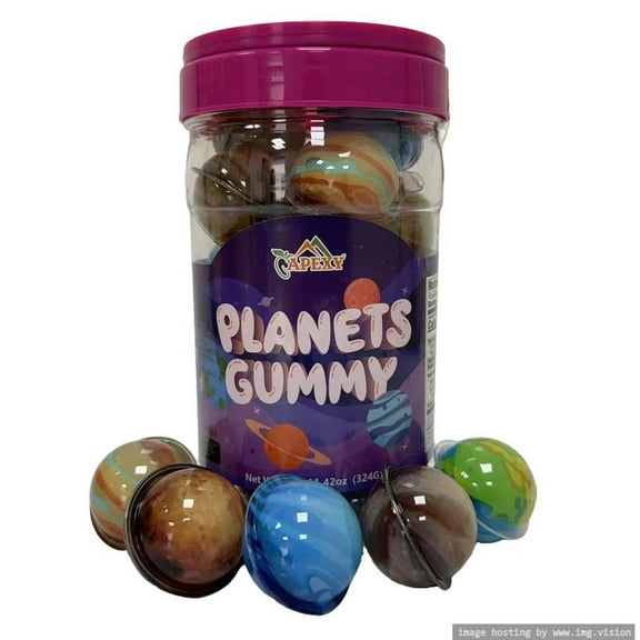 Apexy Mixed Planets Gummy Candy with Fruity Liquid Center Fat Free Fun & Delicious Space- Themed Treats Great for Halloween, Birthday, Trick Or Treat, Party 11.42oz