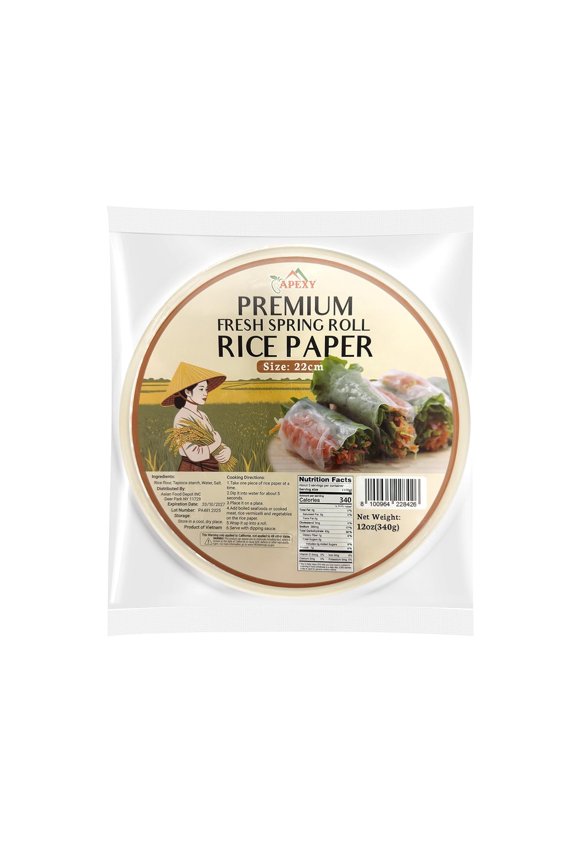 Vietnamese Fresh Spring Roll Rice Paper, 12 oz  Non-Stick Rice Wrappers for Fresh & Summer Rolls (Pack of 3)