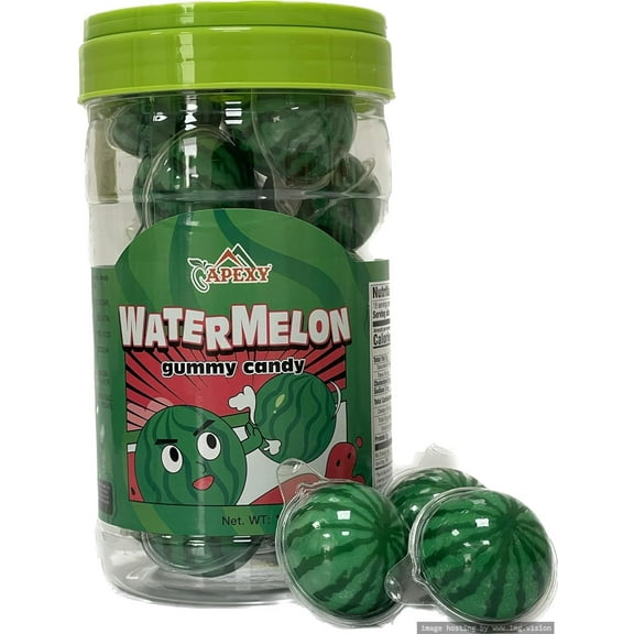 Apexy Watermelon Gummy Candy with Fruity Liquid Center Fat Free Perfect for Halloween, Birthday, Trick Or Treat, Party Candy 11.42oz