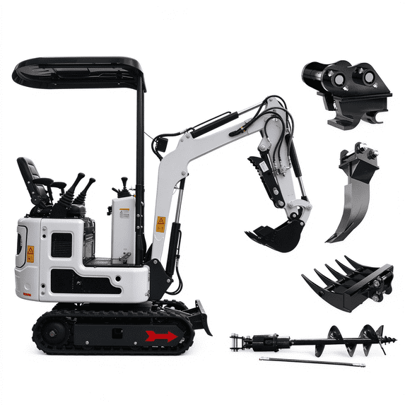 Point 9 Percnt Apexyun 1 Ton Mini Excavator 13.5 HP Briggs Stratton Gas Engine 90 ...