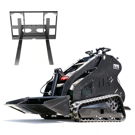 Apexyun Mini Skid Steer Loader 13.5 HP RATO Gas Engine Electric Start 90% Pre-installed Tracked with Pallet Forks