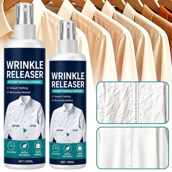 Apeya 100ml Wrinkle Release Spray, No-Iron Garment Refresher for Clothes, Travel Size Smoothing and Anti-Static Mist for Linen and Cotton Apparel