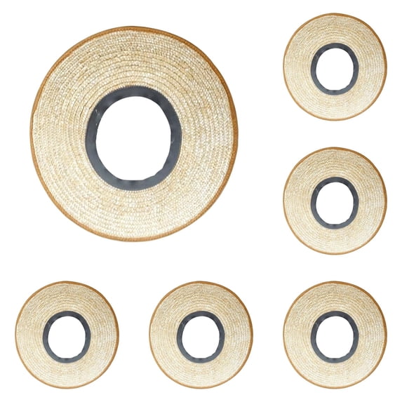 Apeya 17.72x5.12 In Hard Hat Sun Shield, Full Brim Woven Straw Neck Shade Visor Cover, Protective Sun Glare Guard for Construction and Landscape Workers,5PC