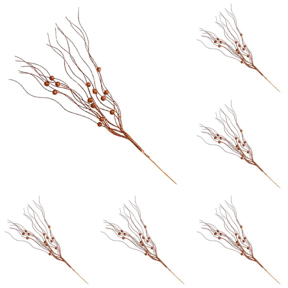 Apeya 17 Inch Artificial Curly Twigs and Berries Stems, Long-Lasting Mess-Free Glitter Floral Picks for Fall Autumn Wreath Making and Fireplace Mantel Display, 5 PC