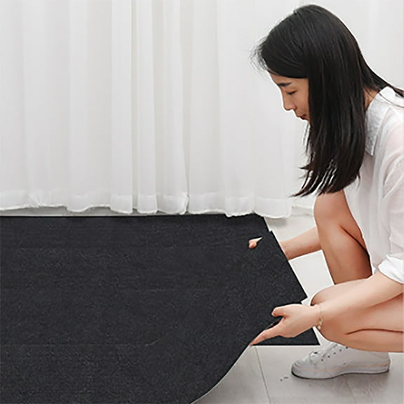 Apeya 24" X 24" Peel-And-Stick Carpet Tiles, Self-Adhesive Square Carpet with Soft Pad, Non-Slip, Easy Diy for Bedroom & Living Room,Black Square Stitching Anti-Slip Floor Mat