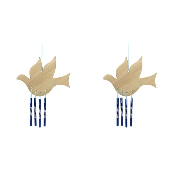 Apeya 2PC Unfinished Wooden Wind Chime Kit, 4.33x10.23 In Blank Animal Wood Cutout for Painting, Handmade Hanging Doodle Art Craft for Garden Porch Decor
