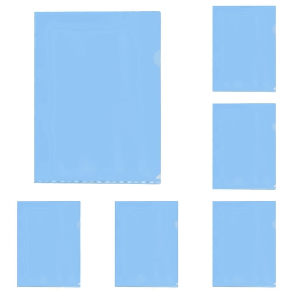 Apeya 5 PC Heavy Duty Thickened Polyethylene File Folders, Blue Scratch Resistant L-Type Document Jackets for A4 and Letter Size Papers