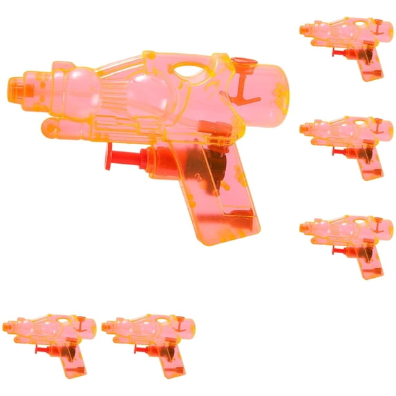 Apeya 6 Pack Handheld Mini Water Guns, Portable Colorful Squirt Toys for Summer Pool Parties and Outdoor Backyard Games, Durable Transparent Plastic