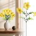 thumbnail image 1 of Apeya Artificial Morning Glory Bouquet, Yellow Faux Silk Trumpet Flowers, UV Resistant Fake Greenery Floral Arrangement for Outdoor Garden Patio Porch, 13.77 in, 1 of 9