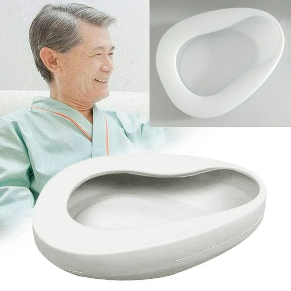 Apeya Bedpan-Thickened Stable Reusable Style for Home Use,Suitable for Women & Men,Bedpan for Elderly Patients B