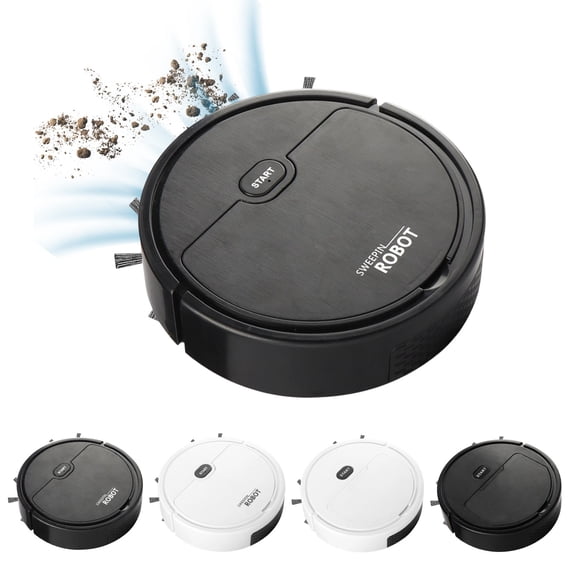 Apeya Black K205 Robot Vacuum, Compact Automatic Floor Cleaner with Powerful 450Pa Suction, Quiet Operation for Pet Hair, Dust and Hardwood Floors