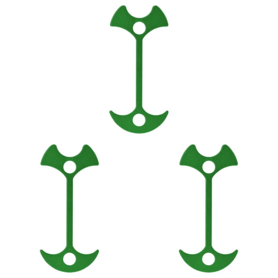 Apeya Camping Tent Green Anchor Kit, Multi-Functional Fishbone Stakes for Wooden Decks and Hard Ground, Lightweight Aluminum Guyline Adjusters, 3 Pack