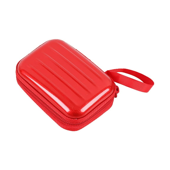 Apeya Creative Rectangular Tinplate Storage Box, Candy/Jewelry Packaging Tin Box,Mini Zipper Storage Bag Red