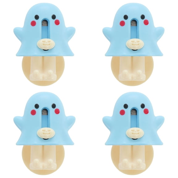 Apeya Cute Mini Retractable Craft Knife, 3x2 Inch Blue Utility Tool with Hanging Hook, Portable Pocket Size Box Opener for Scrapbooking Home and Office, 4PC