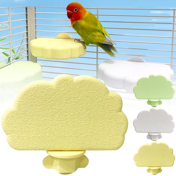 Apeya Light Green Parrot Grinding Platform, Washable Cloud Bird Stand with Screw Lock, Natural Material Perch for Nail and Beak Care, 1 Pack