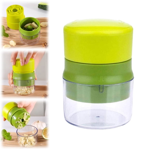 Apeya Manual Garlic Press, 4.25 x 2.87 in Kitchen Garlic Mincer and Crusher, Multifunctional Tool for Ginger Herbs and Walnuts, Easy Clean Green