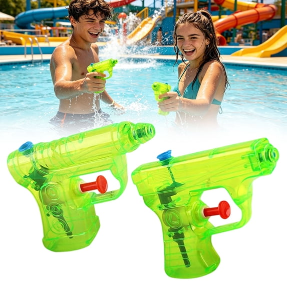 Apeya Mini Water Gun, Green Portable Squirt Toy for Summer Pool Parties and Backyard Water Fights, Durable Transparent Plastic, 3.93 x 2.95 in