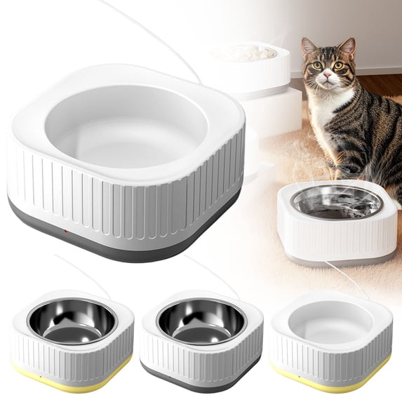Apeya Outdoor Heated Water Bowl Thermal Bowl For Dogs Cats Insulated Pet Waterer Bowl Automatic Temperature Control Winter Freeze Protection