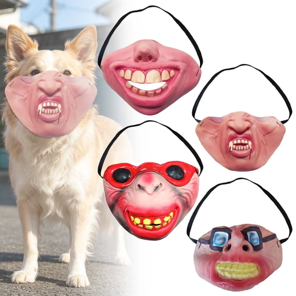 Apeya Pet Dog Funny Face Mask, Realistic Latex Half Face Costume Accessory for Small and Medium Dogs, Hilarious Props for Halloween and Photo Shoots
